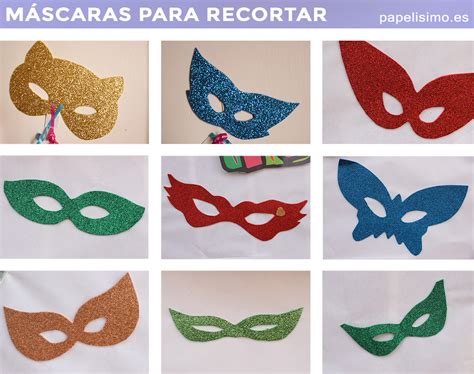 9 máscaras de goma eva para imprimir y recortar   PAPELISIMO