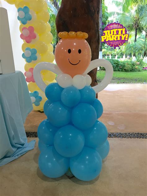 Ángel balloons decorations, decoración de bautizo, primera ...