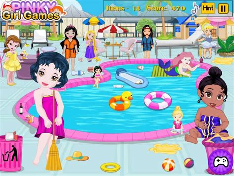 Baby Princess Swimming Pool Cleaning   Cartoon Video Game ...