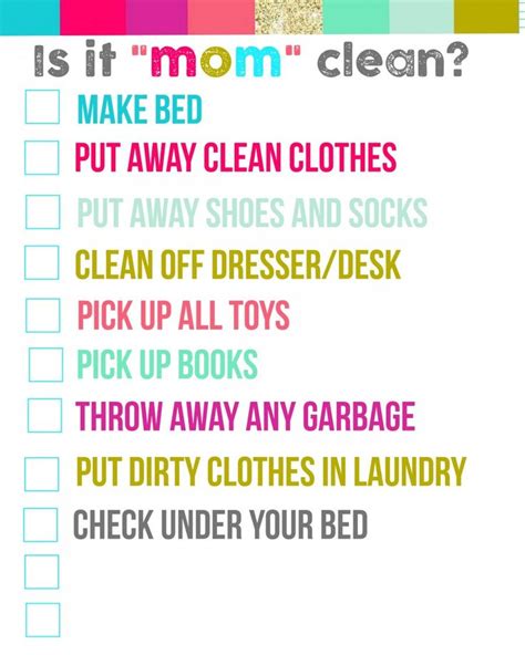 Bedroom cleaning checklist for kids  photos and video ...