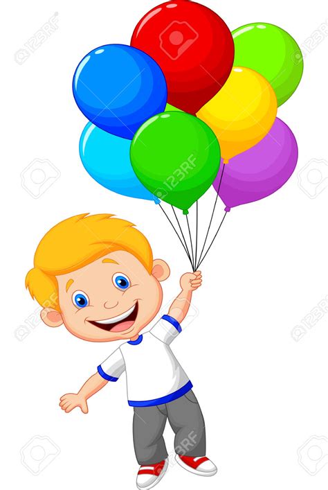 Boy Holding Balloons Clipart 75+