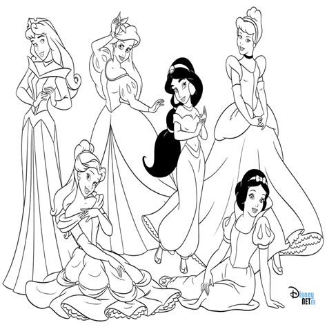Colorear Princesas Disney Disneynet | Colorear.website