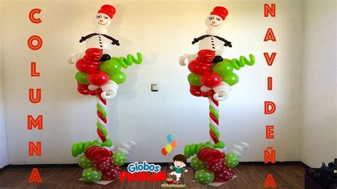 Columna para navidad con globos   ideas para decorar con ...