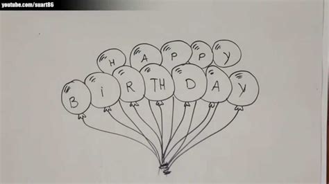 Como dibujar globos de cumpleaños   YouTube