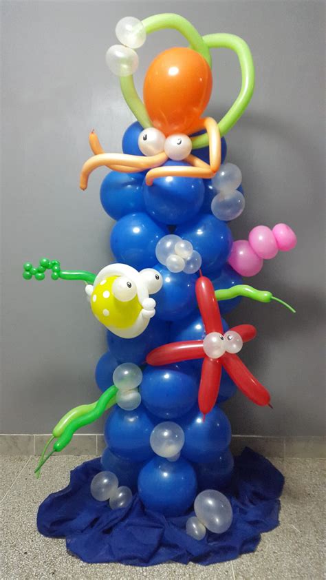 como hacer una decoracion marina con globos paso a paso ...