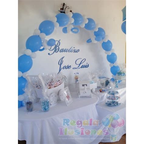 Decoración Bautizo Niño con globos y Mesa Candy   Regala ...