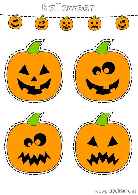 Dibujos de calabazas de Halloween para recortar   PAPELISIMO