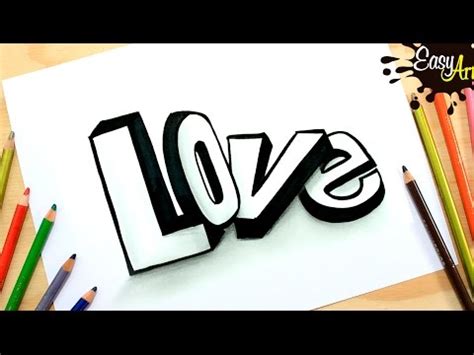 DIBUJOS LOVE││How to draw love 3D letters /Como dibujar ...