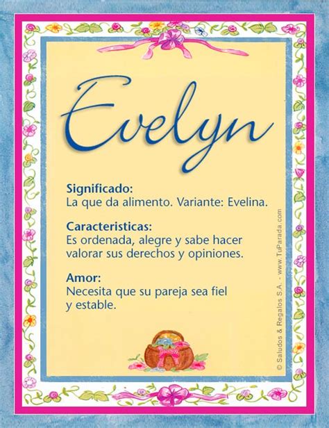Evelyn, significado del nombre Evelyn, nombres