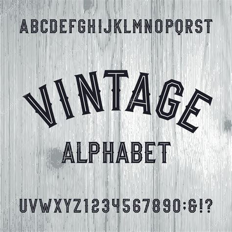 Fonte de vetor alfabeto estilo vintage. Letras e números ...