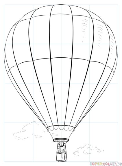 How to draw a Hot Air Balloon | Step by step Drawing tutorials