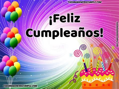 Imágenes de feliz cumpleaños con pastel y globos