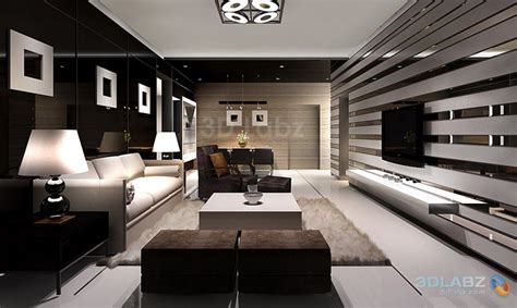 Interior Design Tips: 3D Interior Architecture of Living Room