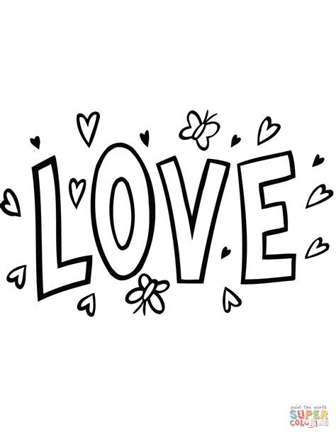 Love Word Art coloring page | Free Printable Coloring Pages