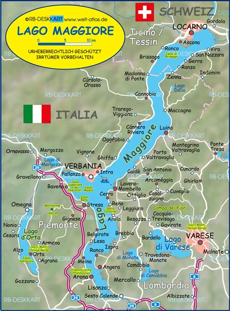 Map of Lake Maggiore  Lago Maggiore   Region in Italy ...