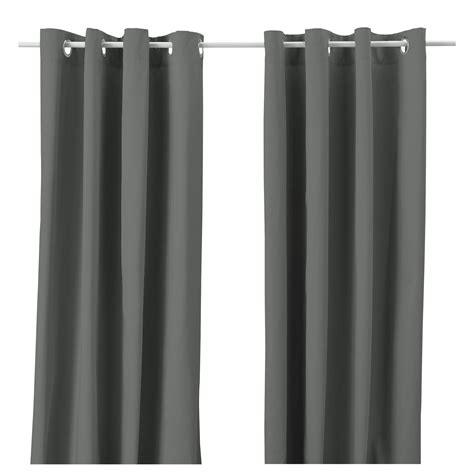 MERETE Curtains, 1 pair Grey 145x250 cm   IKEA