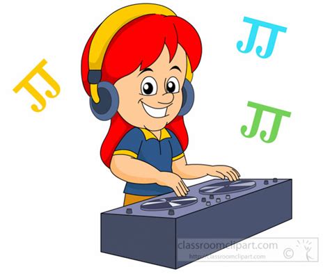 Music : girl dj using record turntables to play music ...