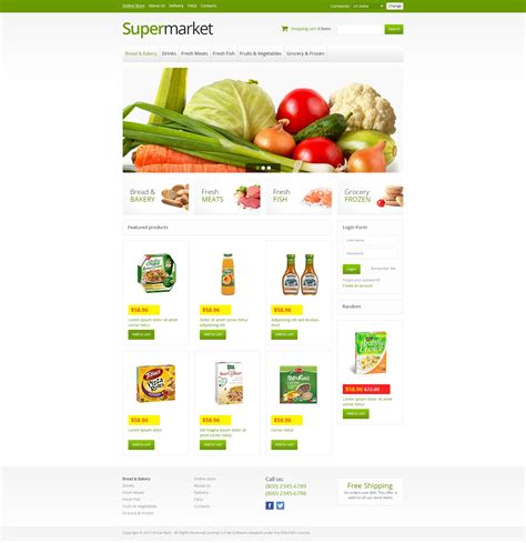 Online Supermarket VirtueMart Template #45942