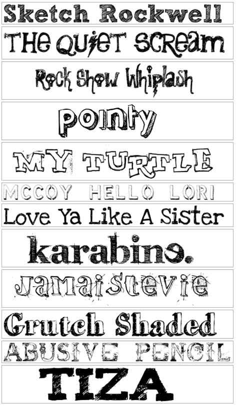 Otra selección de 12 tipos de letras con estilo  mano ...