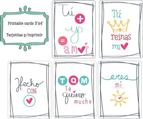 printable doodle cards... spanish word tarjetas para ...