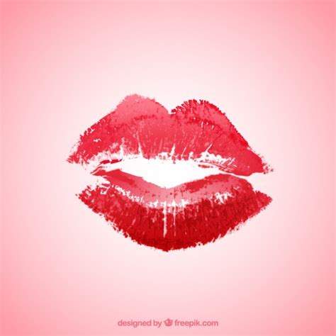 Red lipstick kiss Vector | Free Download