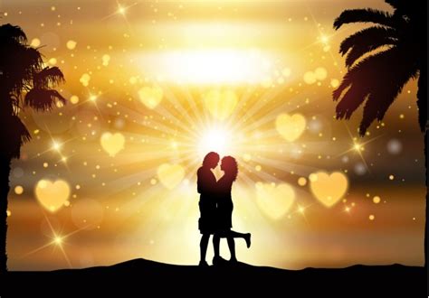 Romantic Couple backlit Background Vector | Free Download