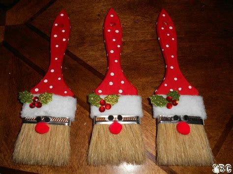 Santa clause paint brush ornaments | Craft Ideas ...
