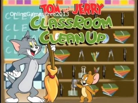 Tom and Jerry Games   Classroom Clean Up Game   YouTube