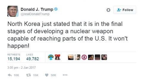 Trump: North Korea intercontinental missile ‘won’t happen ...