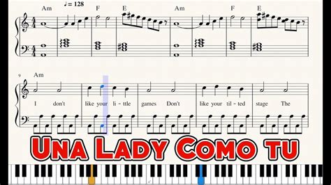 Una Lady Como Tú    Partitura  Sheet Music  Midi + Piano ...