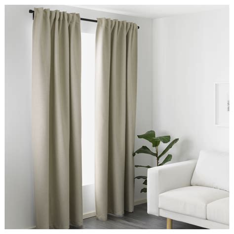 VILBORG Curtains, 1 pair Beige 145x250 cm   IKEA