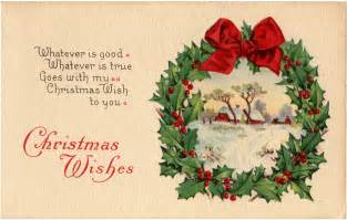 Vintage Christmas Wreath Card!   The Graphics Fairy